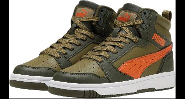 PUMA Puma Rebound V6 Mid WTR Jr Unisex Sneakers - Dark Olive-Maple Syrup-PUMA Olive - Maat 39