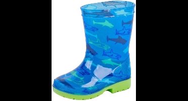 Regenlaarzen - blauw - met haaien - voor kinderen - kinderlaarzen - Rubberen haaien print laarzen/regenlaarsjes 30