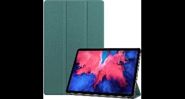 Hoes Geschikt voor Lenovo Tab P11 hoes - Hoes Geschikt voor Lenovo Tab P11 bookcase Donker Groen - Trifold tablethoes smart cover - hoes Hoes Geschikt voor Lenovo Tab P11 - Ntech