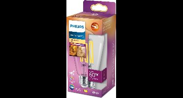 Philips LED Edison Transparant - 60 W - E27 - Dimbaar warmwit licht
