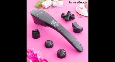 Elektrisch handmassageapparaat InnovaGoods | Klopmassage apparaat met 12 massageopties en 5 accessoires | Klopmassage stick | Massage Apparaat Nek en Rug | Massageapparaat