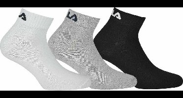 Fila - Ankle Socks 3-Pack - 3 Paar Sokken - 35 - 38 - Grijs/Wit/Zwart