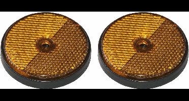 Pro Plus Reflector - set 2x - oranje - schroefbevestiging - 60mm - rond