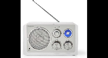 Nedis FM-Radio - Tafelmodel - FM - Netvoeding - Analoog - 15 W - IP20 - Wit