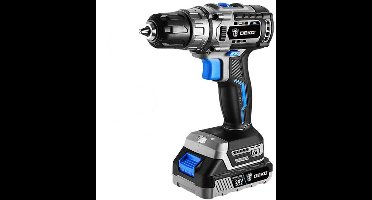 Accuboormachine - 20V - Boormachine - Borstelloos - Combinatiekit - Zwart & Blauw - 2 Snelheden - 42 N.m
