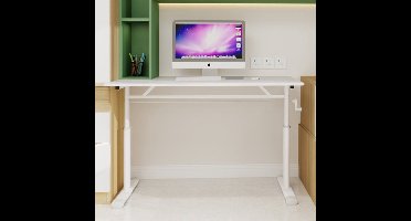 Bureau – Schrijftafel – Computertafel – Werkplek – Studiebureau – Verstelbaar Zonder Elektriciteit – Stevig A-Frame Ontwerp – Wit