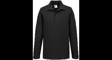 Portwest Anti-statische ESD Polo Lange Mouw AS23 - Zwart - 5XL