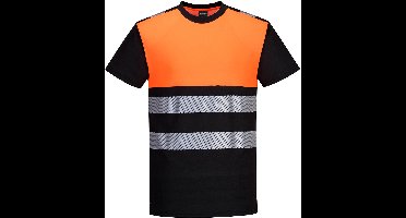 Portwest PW3 Hi-Vis T-shirt klasse 1 PW311 - Zwart/Oranje - M