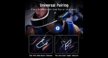 Lexin - Motorfiets Intercom - Motorhelm - Bluetooth 5.0 - Headsets - Communicator - Handsfree - Intercom Headset Type-C - Aansluitbaar tot 10 rijders - 1 stuk