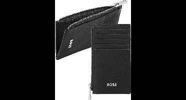 HUGO BOSS Leren kaarthouder Classic Smooth Cardholder With Zip Black zwart