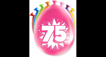 Ballonnen Happy Party 75 jaar (8 stuks)