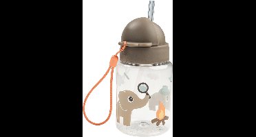 Done By Deer Drinkfles Met Rietje - Tiny Trails - Sand - 280 ml