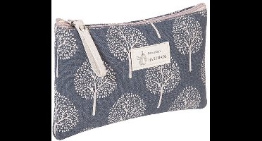 Canvas make-up tas voor dames – multifunctionele cosmetica opbergtas, reis toilettas en etui – draagbare make-uptas met rits, ruime opbergzak in verschillende designs en kleuren – stijlvolle toilettas voor dagelijks gebruik en op reis(Grijze Boom)