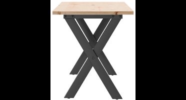 Eettafel – Familietafel – Salontafel – Tafel – Dinertafel – Massief Grenenhout – Stalen X-Frame – 110x40x45 cm – Natuurlijk Design