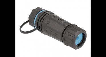Delock Cable Connector RJ45 jack to RJ45 jack Cat.6A with housing and protective cap waterproof