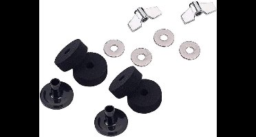 Drum Bekken Accessoires - Bekken Vilt Wasmachines - Drum Onderdelen - Beschermend Effect - 88g/set - Zwart