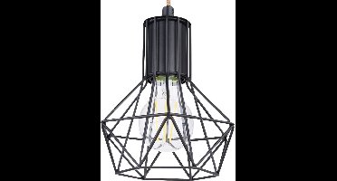 Vintage hanglamp plafondlamp zwart eetkamerlamp raster hanglamp zwart kooi design, 4x E27 fitting, 100x15x120cm, woonkamer eetkamer