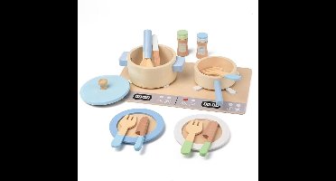 Houten Keuken Speelset – Houten Keukenaccessoires voor Kinderen – Compleet met Potten, Pannen, Kommen en Keukengerei – Cadeau Voor Keuken-Rollenspellen (Jongens En Meisjes)