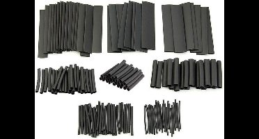 Krimpkous Assortiment 127-delig Zwart 2:1 Halogeenvrij Vlamvertragend