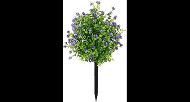 1 stuk kunstbloemen van 51 cm - UV-bestendig, kleurecht, kunstplanten voor buiten - met grondpen - nepstruiken voor tuin, terras, veranda, erf en binnendecoratie
