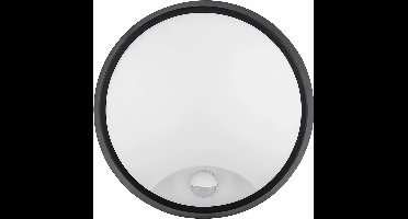 LED Wandlamp met Sensor - Kozolux Sorta - 20W 1600lm - Helder/Koud Wit 6500K - IP54 - Rond - Zwart