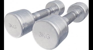 Gorilla Sports Dumbellset 6 kg - 2x3 kg - Halterset - Vaste dumbbells - Chroom