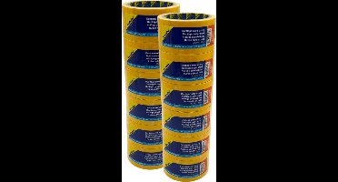 Verlofix Duct Tape - 12 rollen - 50 mm Breed - Rol van 10 Meter - Plakband - Grote Kleefkracht - Zeer Sterk - Waterdichte tape - 12 rollen - Geel