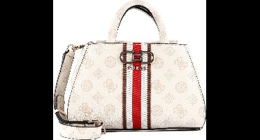 GUESS Schoudertas Handtas Nelka Mini Satchel Cream Logo Beige