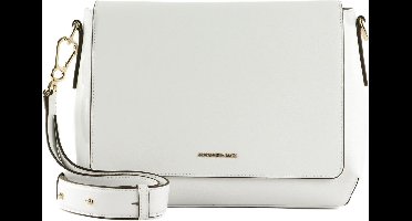 MANDARINA DUCK Leren Schoudertas Luna Shoulder Bag With Flap Optical White Wit