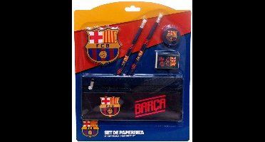 FC Barcelona Stationery Set - Potloden - Gum - Etui - Puntenslijper