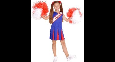 Cheerleader kostuum blauw rood kinderen