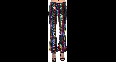 Boland - Flarebroek Rainbow (M) - Volwassenen - Hippie - 80's - 90's - Disco - Pride