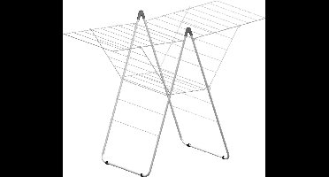 Mammoet - Droogrek - Met vleugels - 23 m drooglengte - Wit - Staal - Inklapbaar - Wasrek