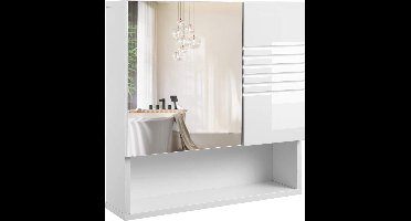 Hoppa! Spiegelkast - Wit - MDF - 54 x 15 x 55 cm (l x b x h)