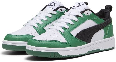 PUMA Puma Rebound V6 Lo Jr Unisex Sneakers - PUMA White-PUMA Black-Archive Green