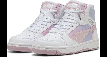 PUMA Puma Rebound V6 Mid Blurry Dreams Jr Meisjes Sneakers - PUMA White-Rose Mauve-Cool Weather