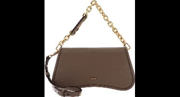 DKNY Leren Schoudertas Handtas Adria Clutch Shitake Taupe