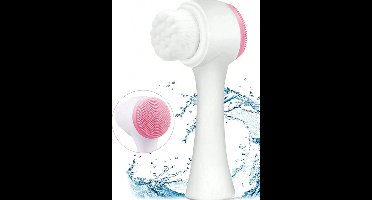 S&E 2-in-1 Gezichtsreinigingsborstel - Dubbelzijdig voor Dieptereiniging en Massage - Gezichtsborstel - Roze