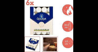 Gouda - Waxinelicht - 60 stuks per verpakking - Doos - Voordeelverpakking - 360 stuks - 6 verpakkingen