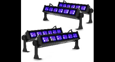 BeamZ set van 4 BUV63 compacte LED Blacklight bars - 6x 3W LED's