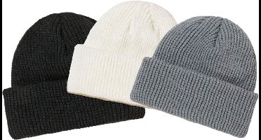 Set van 3 Minimalistische Gebreide Beanies — Casual & Warm - Stijl 2