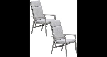 Garden Impressions Kasper tuinstoel verstelbaar taupe - 2 stuks