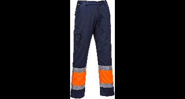 Portwest Hi-Vis Tweekleuren Combat Broek E049 - Oranje/Marine - L