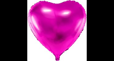 PARTYDECO - 45 cm glanzende roze hartballon