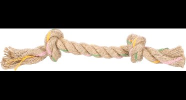 Flamingo Speelgoed Puppy Luro Touw met 2 Knopen Bruin S 22cm