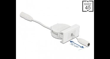 Eenvoudig 45 Module Power intrekbare kabel DC 5.5 x 2.1 mm vrouwelijk / vrouwelijk wit