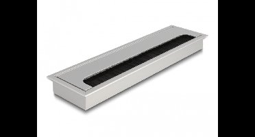 Kabeldoorvoer voor tafelinbouw met borstel 280 x 80 x 28 mm zilver