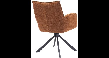 Giga Living Eetkamerstoel Marilla - Roest Draaibaar - Metaal & Polyester - Set van 2