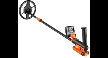 Metaaldetector - Metaalzoekapparaat Voor Kinderen - Hoge Nauwkeurigheid - Verstelbaar 25-37IN - 6IN Spoel - Oplaadbaar - Lcd-Scherm - Zwart en Oranje