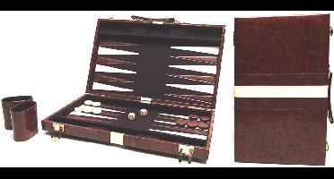 Backgammon Koffer Bruin